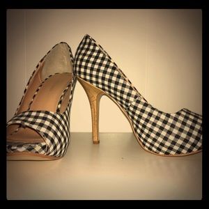 Size 9 Sole Society Gingham Peep Toes, like new